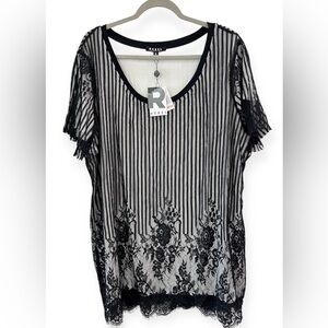 Rebel Wilson X Angels Size 2X  Black Lace Tunic, New With Tags. So pretty!